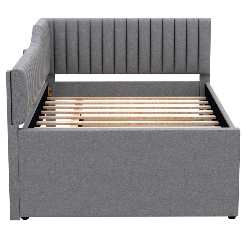 Upholstered Daybed With Trundle And 3 Drawers - R&R Furniture Gallery (Fountain Valley, CA)