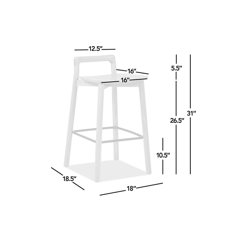 Sven - Modern Minimalist Low Back Counter Stool - Natural Blonde Ash - R&R Furniture Gallery (Fountain Valley, CA)