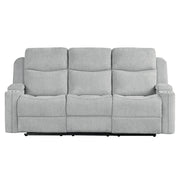 Galya - Motion Sofa - Light Gray Chenille - R&R Furniture Gallery (Fountain Valley, CA)