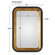Uttermost Niva metallic gold wall mirror with a sleek round frame, hanging on a modern wall for stylish home decor.