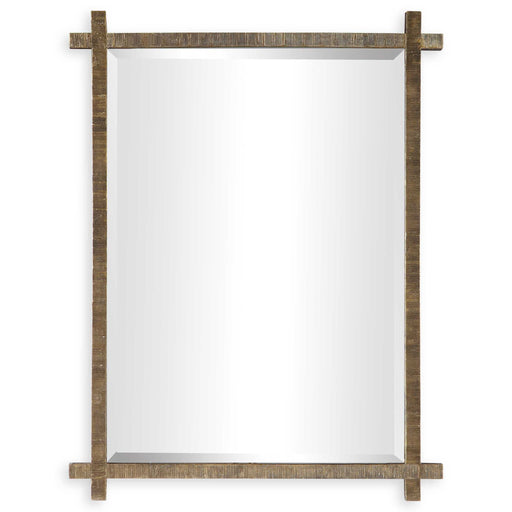 Uttermost Abanu ribbed dressing mirror with a sleek, modern vanity mirror design on a neutral background.