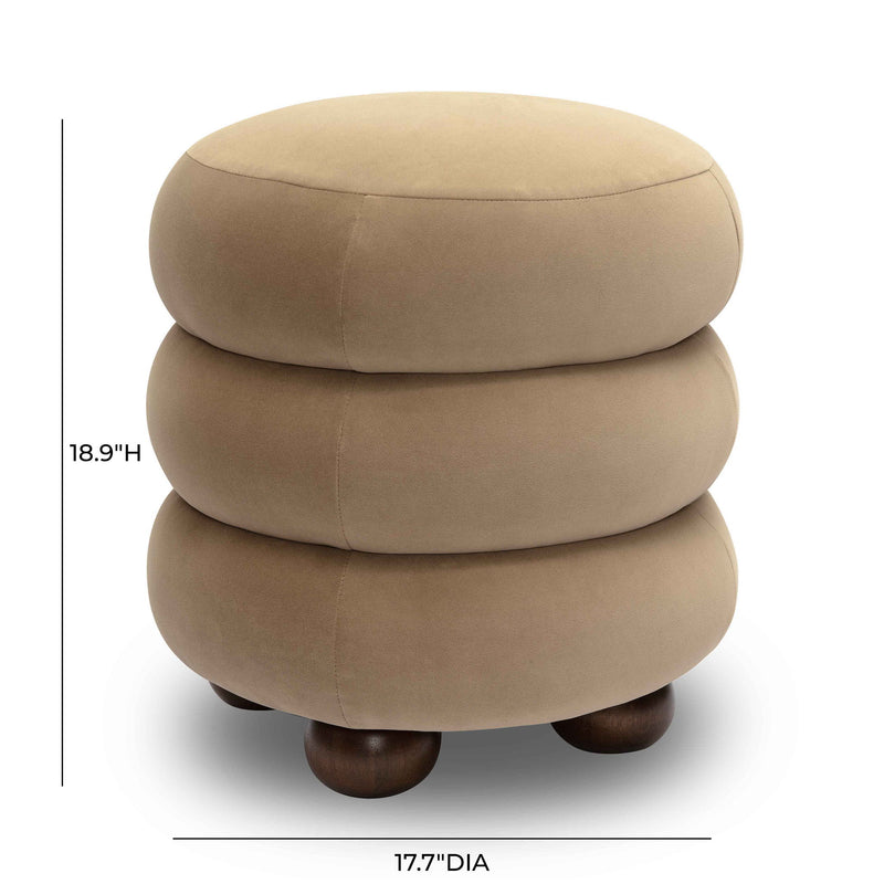 Stefanie - Velvet Ottoman - R&R Furniture Gallery (Fountain Valley, CA)