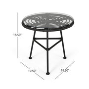 Petrichor - Outdoor Side Table With Tempered Glass And Steel Frame - R&R Furniture Gallery (Fountain Valley, CA)