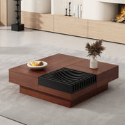 Italian Retro Inspired Acacia Wood Storage Coffee Table - Brown / Black - R&R Furniture Gallery (Fountain Valley, CA)