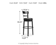 Valebeck - Tall Upholstered Swivel Barstool - R&R Furniture Gallery (Fountain Valley, CA)