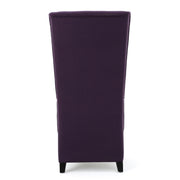 Fabric Dining Chair With High Back And Birch Wood Legs - Plum - R&R Furniture Gallery (Fountain Valley, CA)