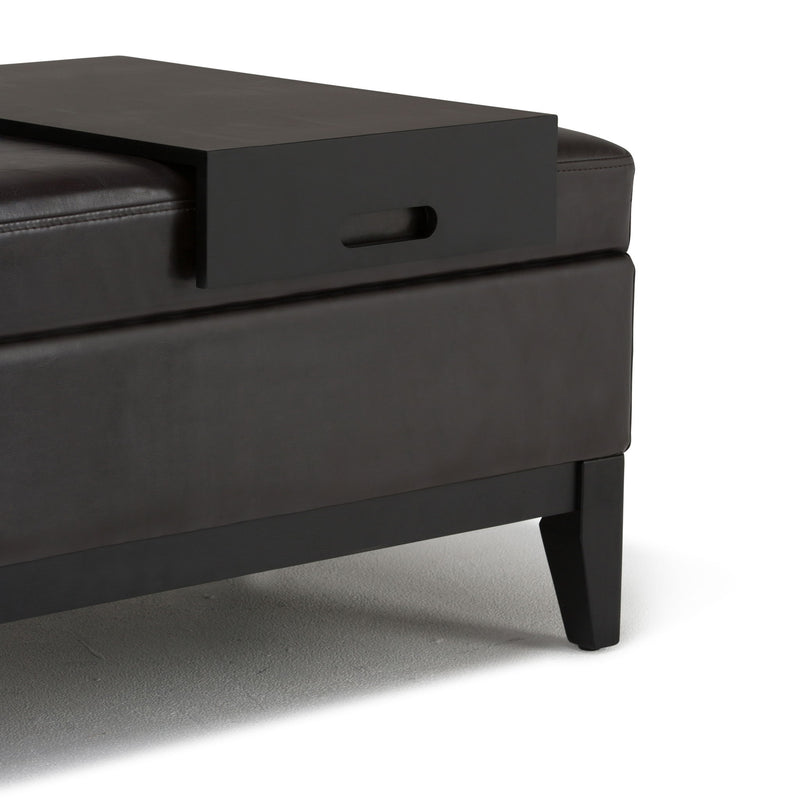 Oregon - Contemporary Storage Ottoman Bench With Tray - R&R Furniture Gallery (Fountain Valley, CA)