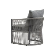 Modern Curved Aluminum Lounge Chair With Stylish Rope Weave Design And Cushioned Comfort For Outdoor - R&R Furniture Gallery (Fountain Valley, CA)