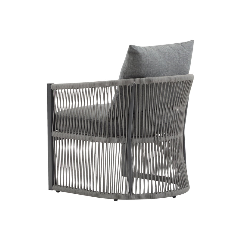 Modern Curved Aluminum Lounge Chair With Stylish Rope Weave Design And Cushioned Comfort For Outdoor - R&R Furniture Gallery (Fountain Valley, CA)