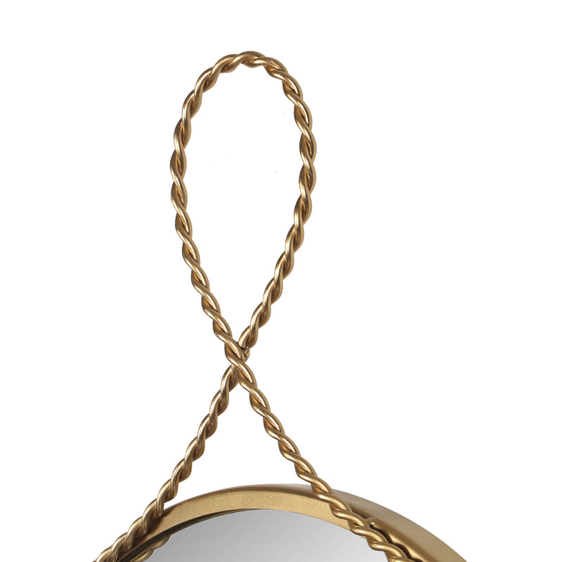 Ravina - Round Wall Mirror - Braided Brass - R&R Furniture Gallery (Fountain Valley, CA)