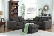 Tatman - Linen Blend Sectional With 2 Ottomans - Dark Gray - R&R Furniture Gallery (Fountain Valley, CA)