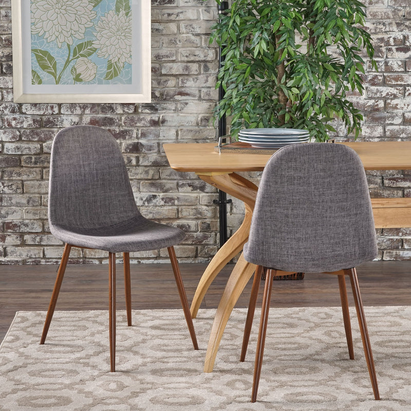Modern Minimalist Fabric Dining Chair With Iron Legs - R&R Furniture Gallery (Fountain Valley, CA)