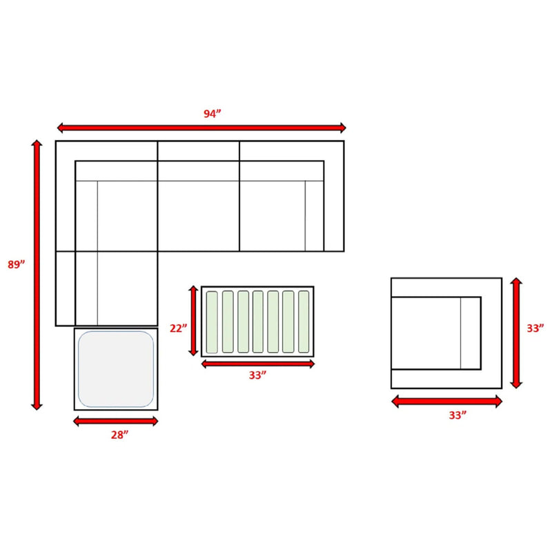 Stylish Entertainment Sectional Set, Outdoor Living - R&R Furniture Gallery (Fountain Valley, CA)