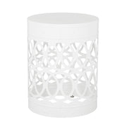 Noble House outdoor metal side table with a sleek S/2 end table design, ideal for patio or garden outdoor seating areas.