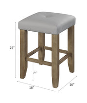Charnell - Counter Height Stool (Set of 2) - Gray Synthetic Leather & Oak - R&R Furniture Gallery (Fountain Valley, CA)
