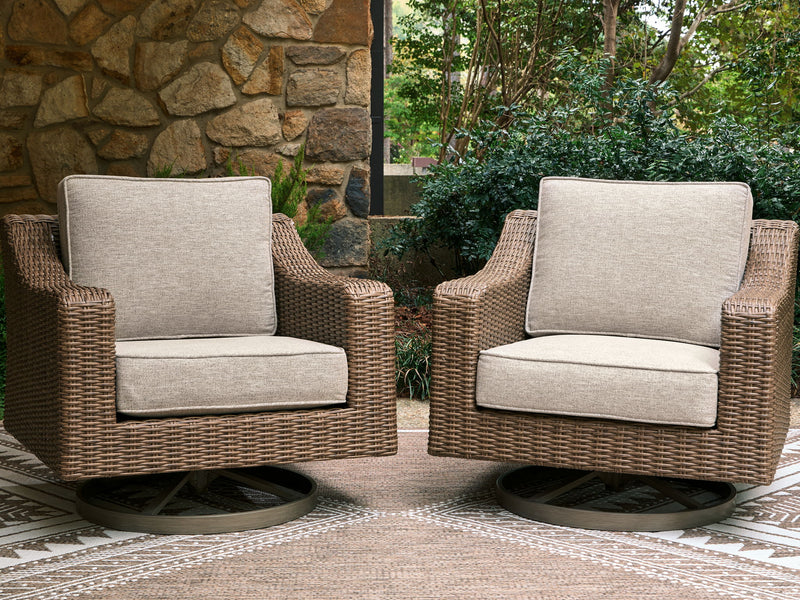 Laguna Heights - Swivel Lounge With Cushion - Beige - R&R Furniture Gallery (Fountain Valley, CA)