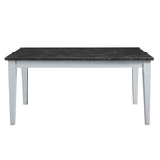 Lanton - Dining Table - Natural Marble & Antique White - R&R Furniture Gallery (Fountain Valley, CA)