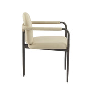 Modern Dining Chair (Set of 2) With Iron Frame - Espresso / Khaki - R&R Furniture Gallery (Fountain Valley, CA)
