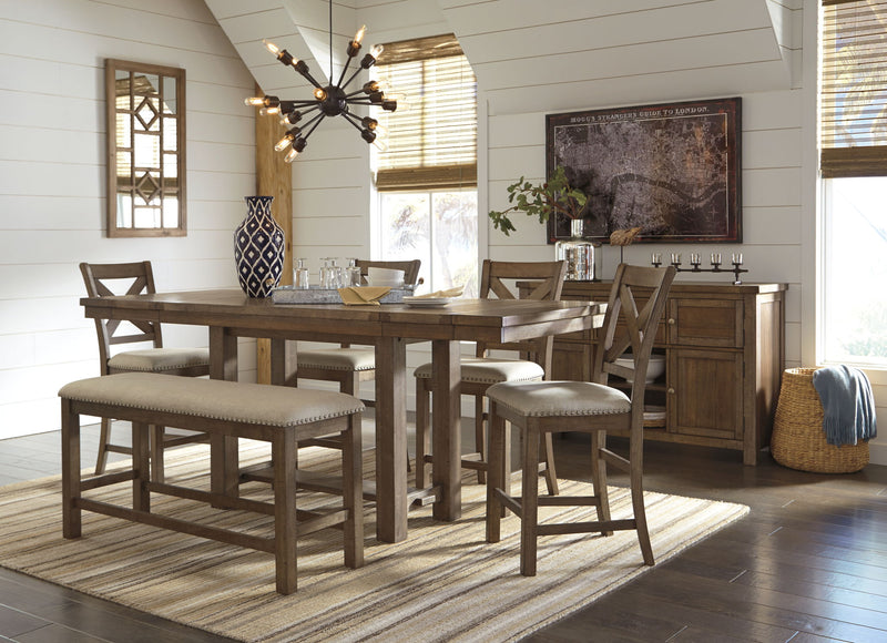 Moriville - Rectangular Dining Room Counter Extension Table - Grayish Brown - R&R Furniture Gallery (Fountain Valley, CA)