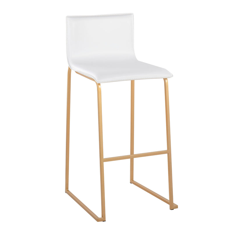 Set of two Lumi Source Mara contemporary upholstered barstools with sleek modern design and cushioned seats.