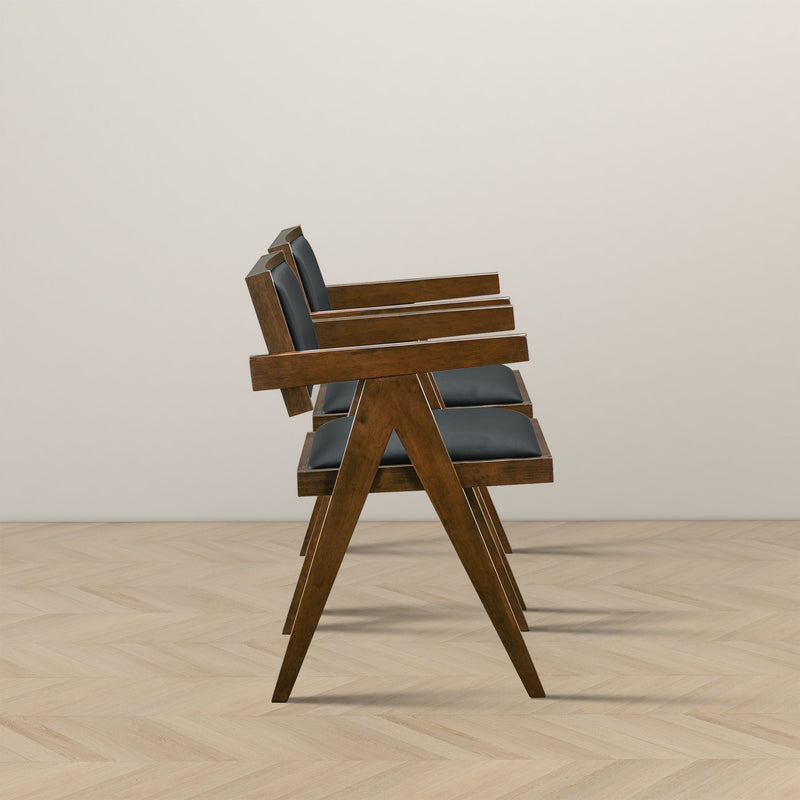 Athena - Dining Chair (Set of 2) - Black / Brown - R&R Furniture Gallery (Fountain Valley, CA)