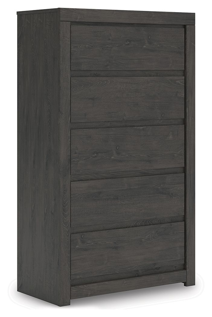 Fraluna - Five Drawer Chest - Charcoal - R&R Furniture Gallery (Fountain Valley, CA)