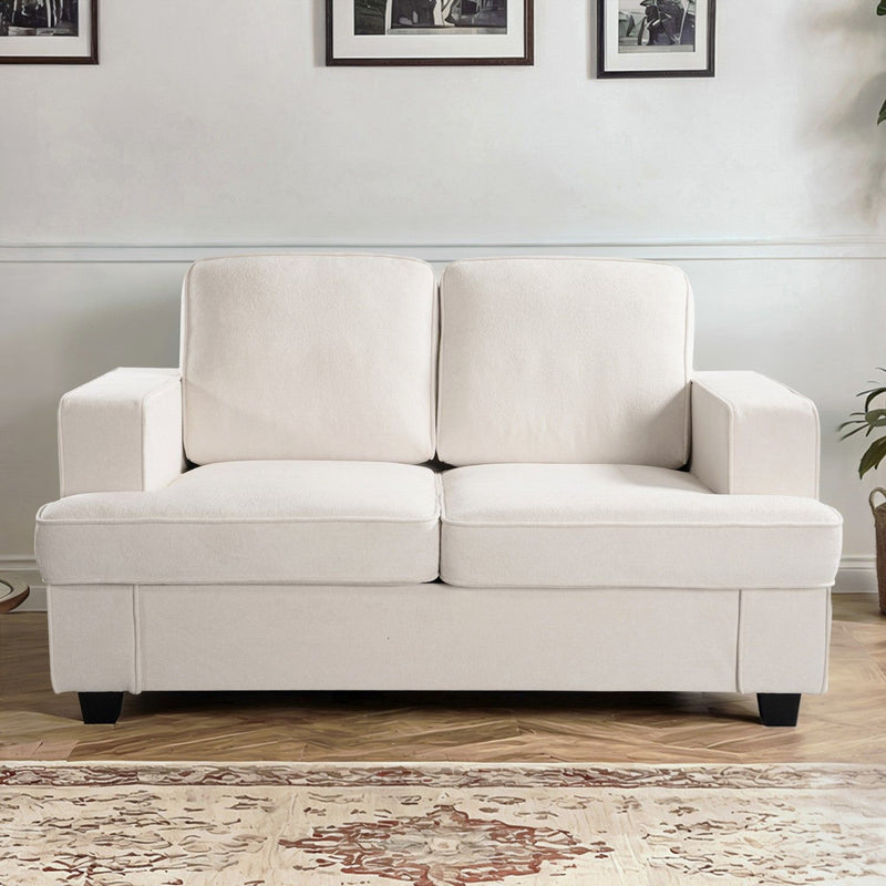 Modern Loveseat, Comfortable 2 Seater Couch With Deep Seating, Loose Back Cushions, Wide Arms - R&R Furniture Gallery (Fountain Valley, CA)