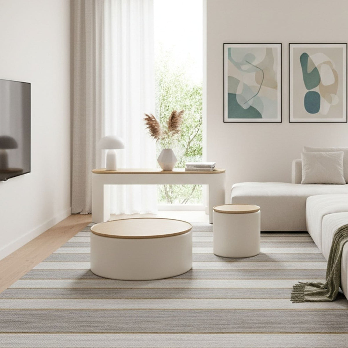 Oskar Lift Top Console Table in Barley