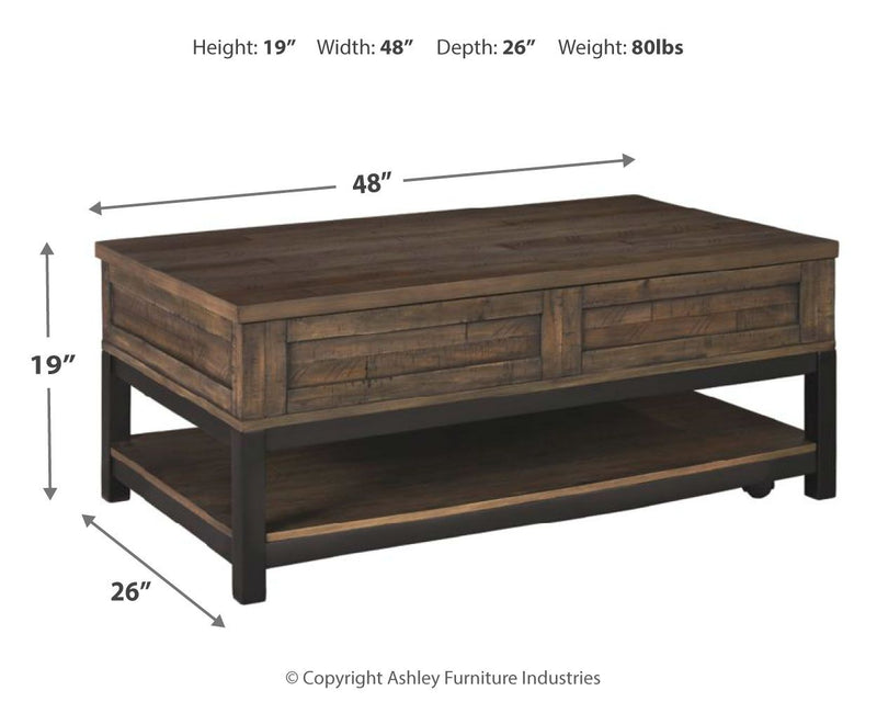 Johurst - LIFT TOP COCKTAIL TABLE - Grayish Brown - R&R Furniture Gallery (Fountain Valley, CA)