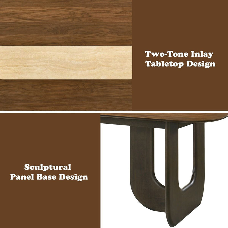 Modern ACME Kyree Walnut Dining Table with sleek wooden surface and sturdy legs, ideal for contemporary dining rooms.
