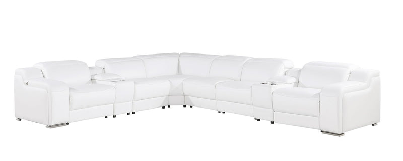 1116 - 8-Piece L-Shaped Sectional Sofa In With 3 Power Recliners & Power Headrests