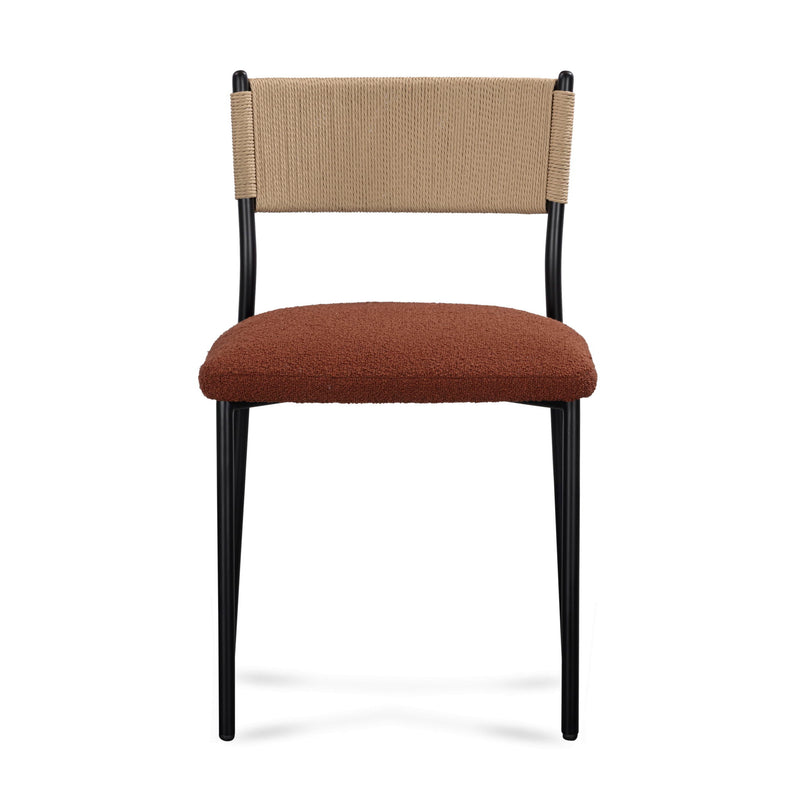 Set of two Celine boucle dining chairs by TOV Furniture, featuring stylish upholstered seats and modern design.