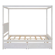 Canopy Platform Bed With Drawers, Support Slats, No Box Spring Needed - R&R Furniture Gallery (Fountain Valley, CA)