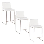 Lumi Source Fuji high back counter stool with contemporary design, featuring a wooden seat and metal frame, suitable for modern kitchens.