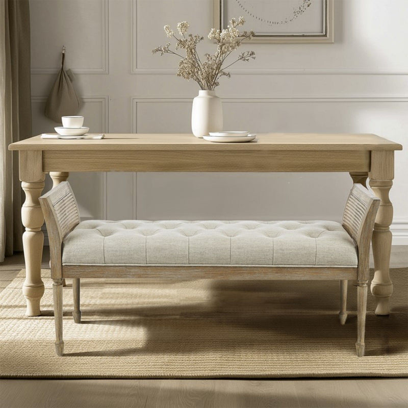 Accent Bench With Arm - Natural - R&R Furniture Gallery (Fountain Valley, CA)