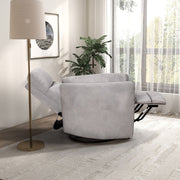 Lawson - Swivel Glider Suede Recliner Chair - Latte - R&R Furniture Gallery (Fountain Valley, CA)