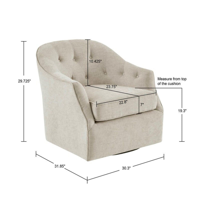 Calvin - Swivel Chair With 360 Degree Rotation - Beige - R&R Furniture Gallery (Fountain Valley, CA)