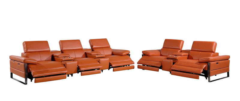 1246 - Modular Power Reclining Dual Console Sofa And Console Loveseat Set With Power Headrests
