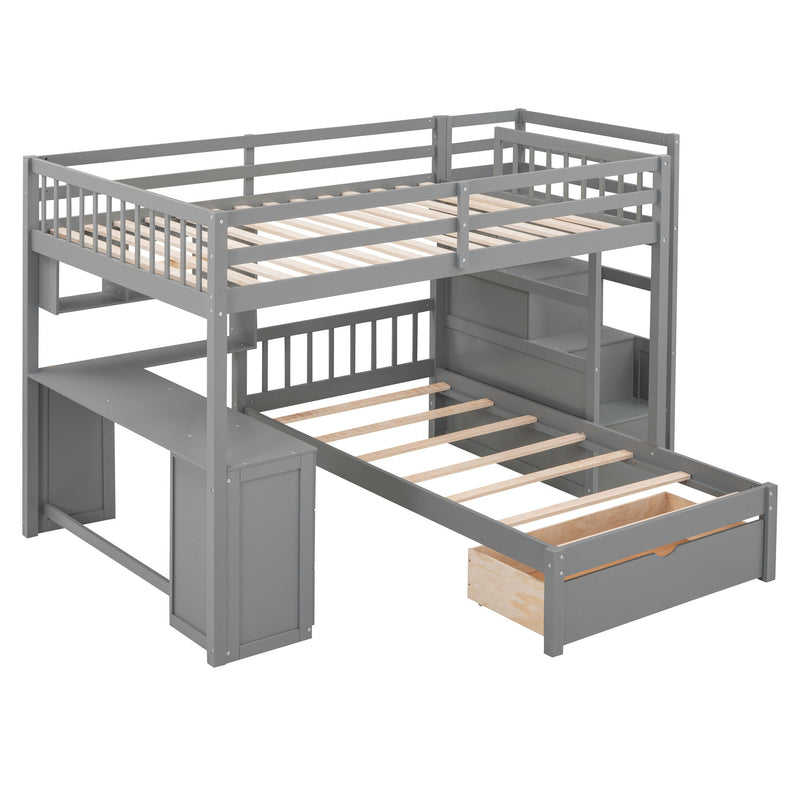 Bunk Bed With Desk, Drawers And Shelves - R&R Furniture Gallery (Fountain Valley, CA)
