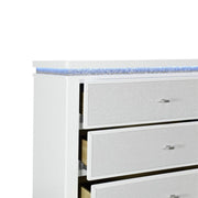Adalid - Dresser With LED Light And Glittered Drawer Fronts - White - R&R Furniture Gallery (Fountain Valley, CA)