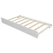 DreamHaus platform trundle bed with a clean, modern design, featuring a sturdy wooden frame and a pull-out trundle for extra sleeping space.