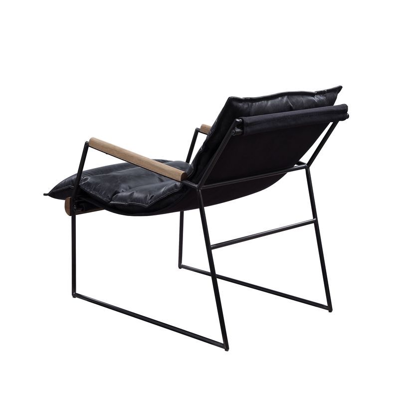 Luberzo - Accent Chair - Distress Espresso Top Grain Leather & Matt Iron - R&R Furniture Gallery (Fountain Valley, CA)