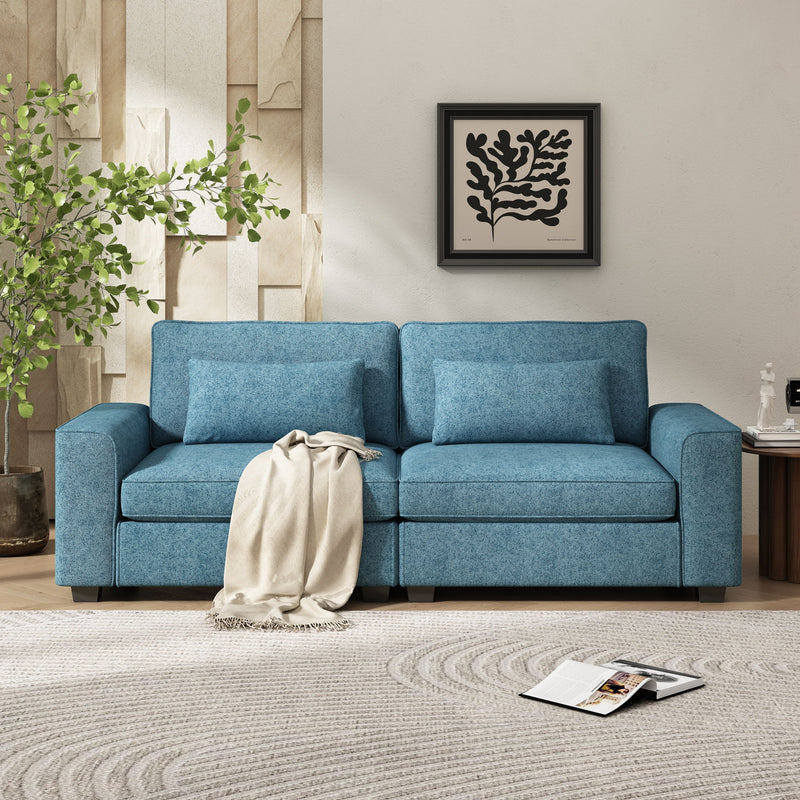 Modern Fabric Sofa With Cushions, Sleek Arm Design - R&R Furniture Gallery (Fountain Valley, CA)
