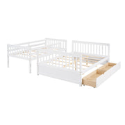 DreamHaus bunk bed with ladders and two storage drawers, featuring a sturdy frame and space-saving design for kids' bedroom.