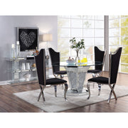 Noralie - Dining Table - Mirrored, Faux Diamonds & Clear Glass Top - R&R Furniture Gallery (Fountain Valley, CA)
