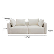 Hangover - Boucle Loveseat - Cream - R&R Furniture Gallery (Fountain Valley, CA)