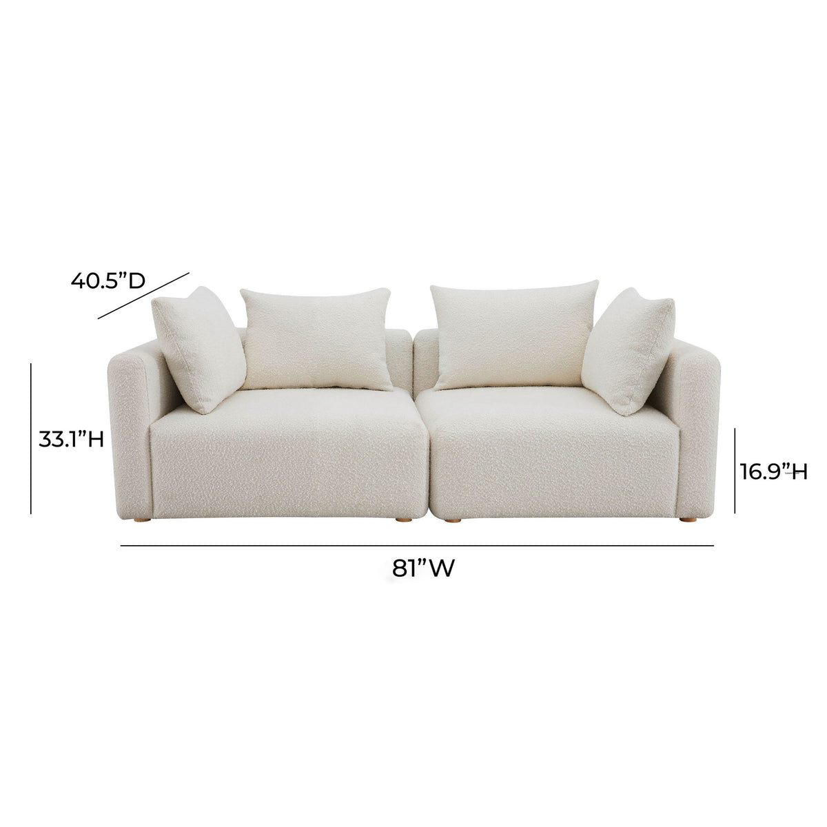 Hangover - Boucle Loveseat - Cream - R&R Furniture Gallery (Fountain Valley, CA)