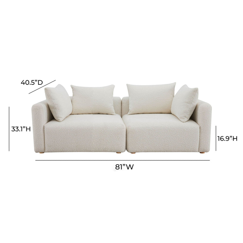 Hangover - Boucle Loveseat - Cream - R&R Furniture Gallery (Fountain Valley, CA)