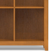 Handcrafted Acadian cube storage organizer by Simpli-Home with open square compartments for versatile storage.