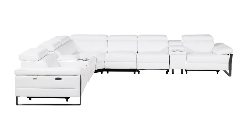 1246 - 8-Piece L-Shaped Modular Power Reclining Sectional With 3 Power Recliners And Power Headrests